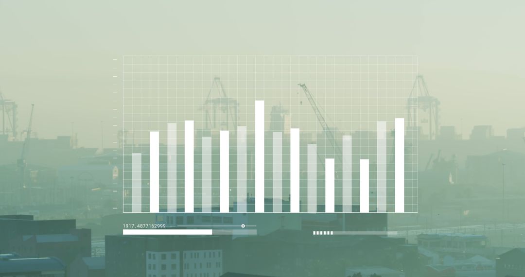 Data Processing Over Urban Port Cityscape