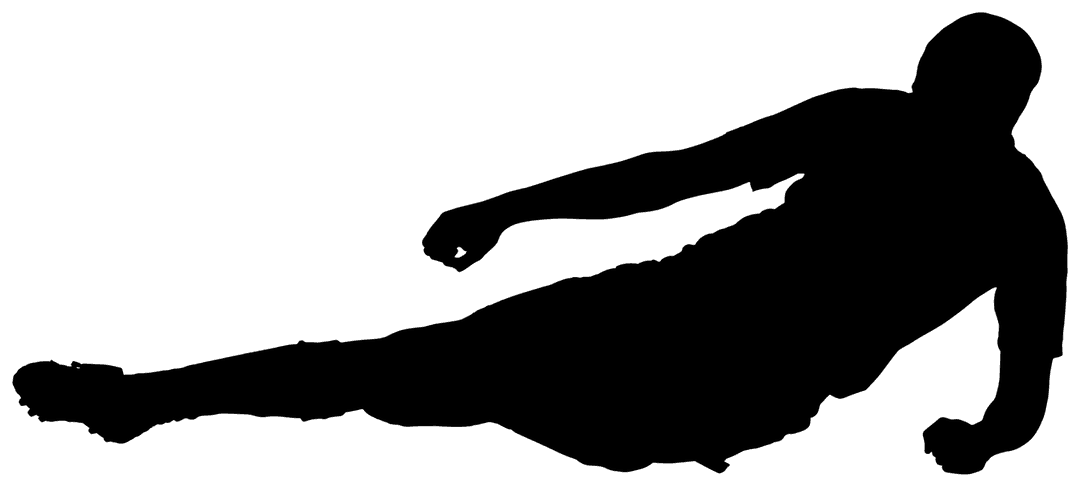 Transparent Silhouette of Football Player Sliding on Ground