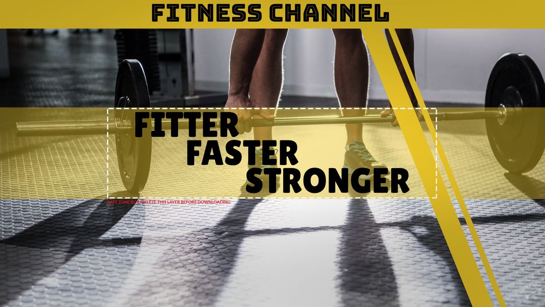 Fitness Channel Ad Showcasing Determined Strength Training with Barbell - Download Free Stock Templates Pikwizard.com