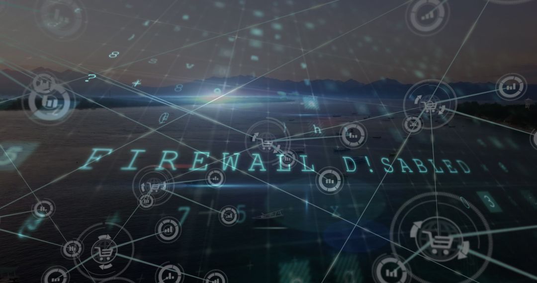 Firewall Disabled Security Threat Digital Connections Concept