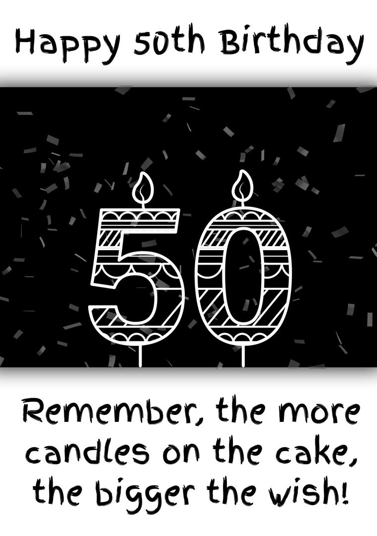 50th Birthday Celebration with Candles and Confetti Background - Download Free Stock Templates Pikwizard.com