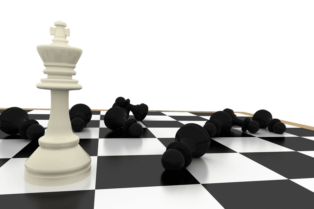 Transparent Chess Victory Concept with White King