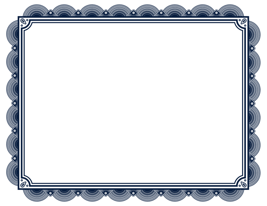 Decorative Black Frame with Scalloped Edges on Transparent Background