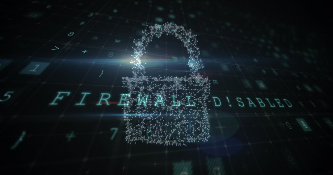 Digital Security Concept with Padlock and Data