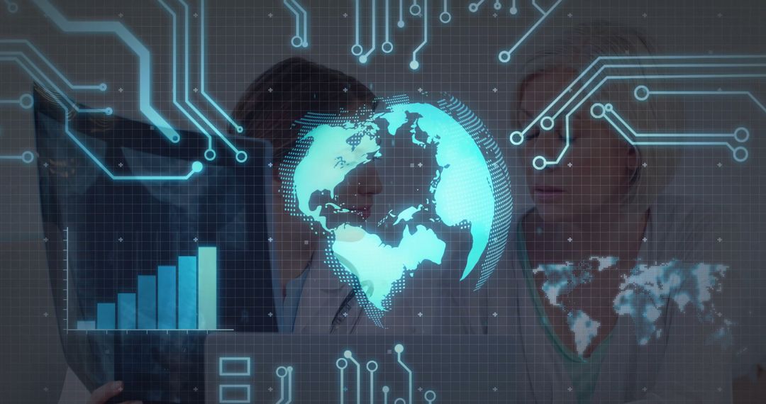 Medical Researchers Analyzing Data with Holographic Technology