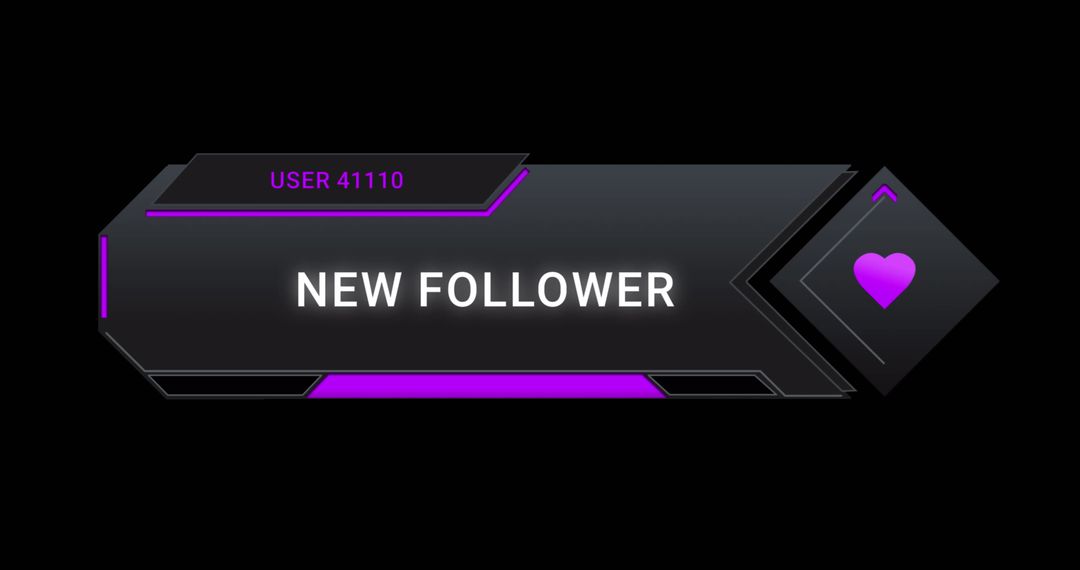 Digital Interface Follower Notification With Neon Heart