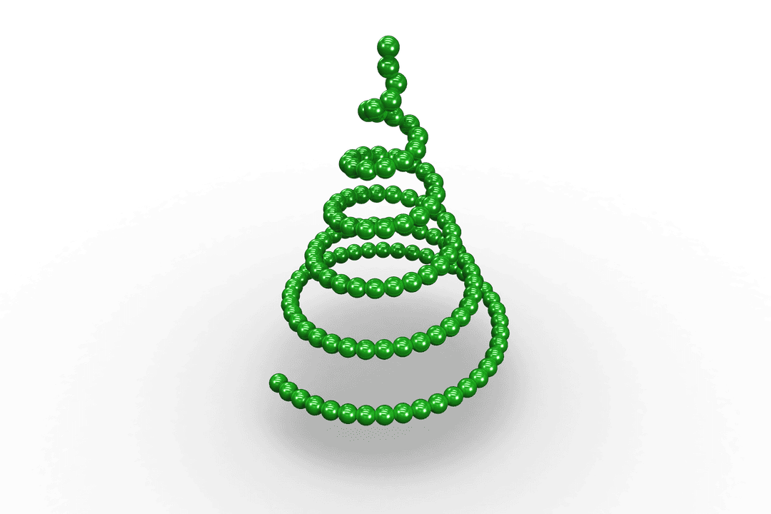 Transparent Green Beaded Christmas Tree Design on Clear Background