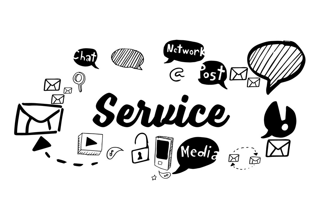 Transparent Service Text Vector Illustration Communication Concept