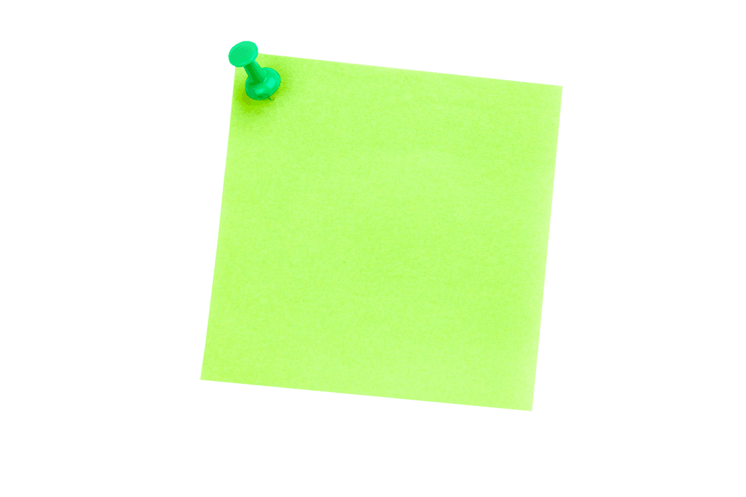 Transparent Sticky Note with Pushpin Illustration