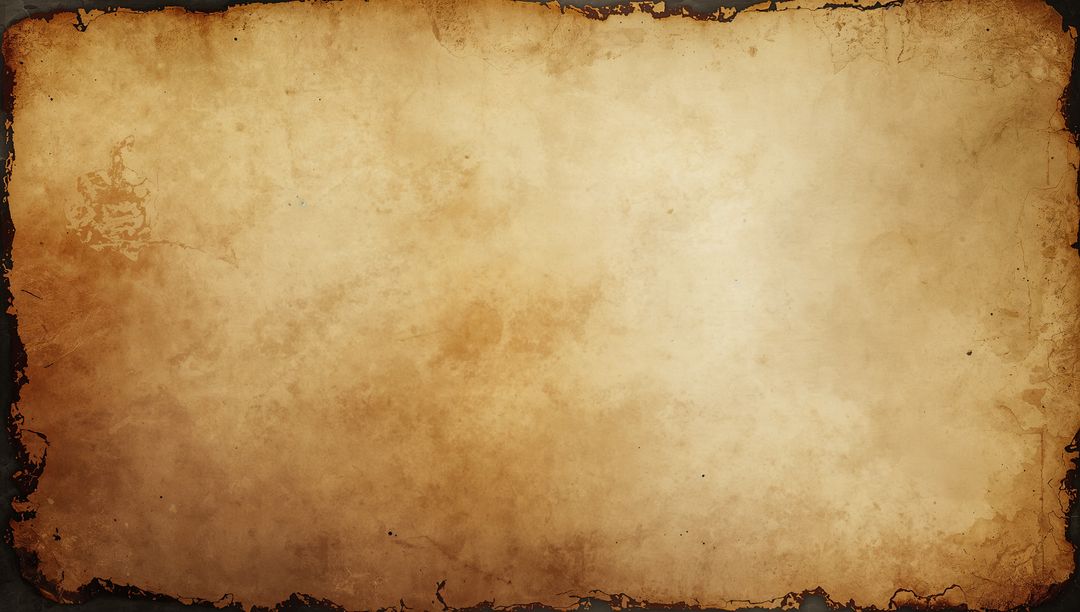 Aged Burnt Parchment Paper Background Featuring Stained Vignette and Torn Edges