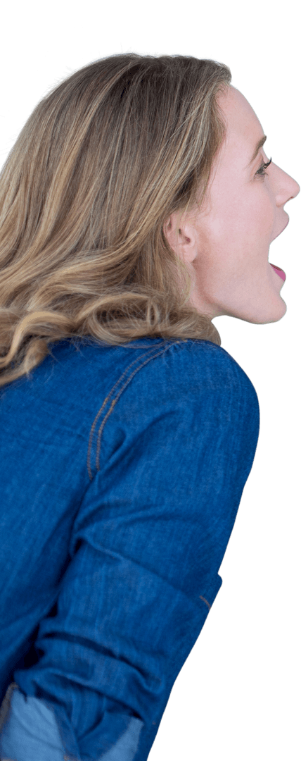 Woman with Mouth Open Transparent Background