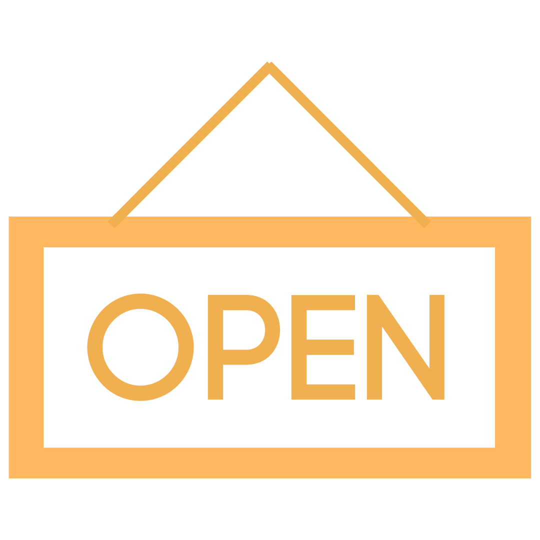 Open Text Sign on Transparent Background, Retail Illustration