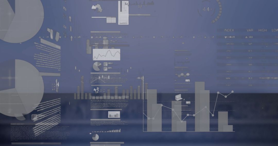 Futuristic Data Analytics Dashboard with Bar and Line Charts for Insights