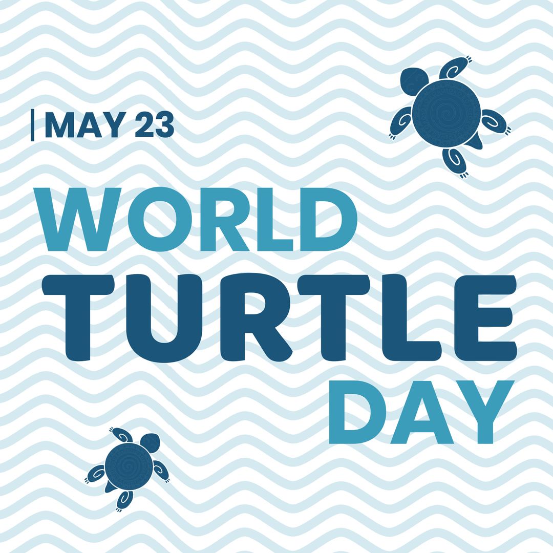 World Turtle Day Banner with Turtles and Waves