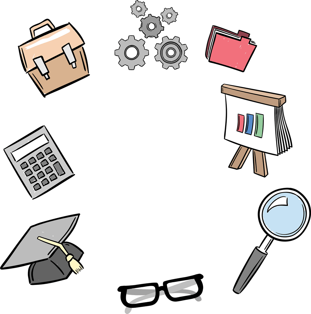 Dynamic Business Icons on Transparent Background for Productivity Design