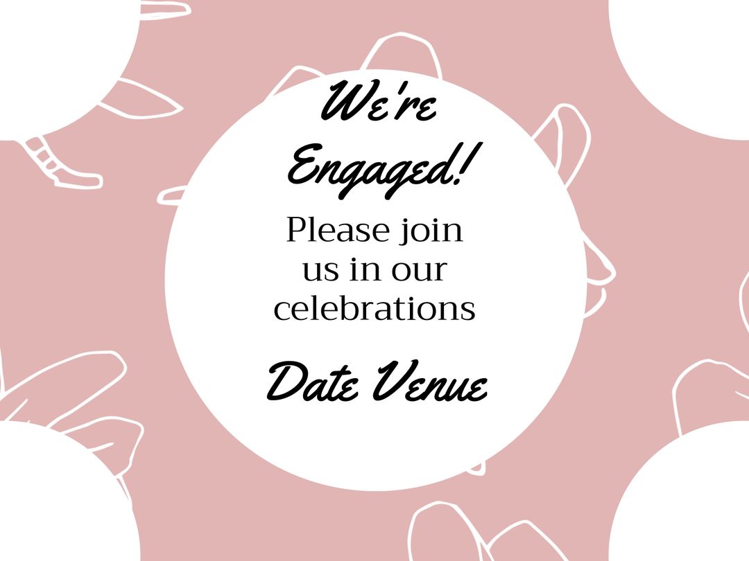 Playful Engagement Announcement Template with Ring Motifs