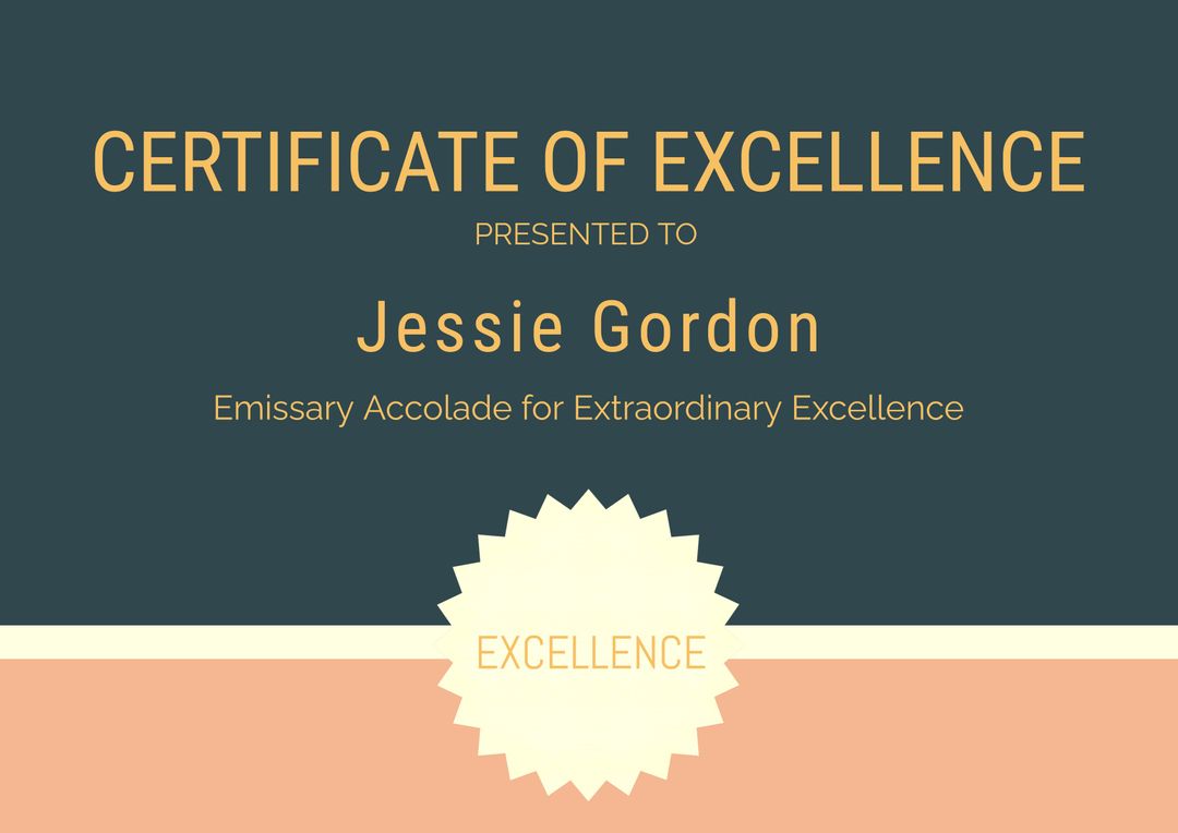 Elegant Certificate of Excellence Template with Modern Typography - Download Free Stock Templates Pikwizard.com