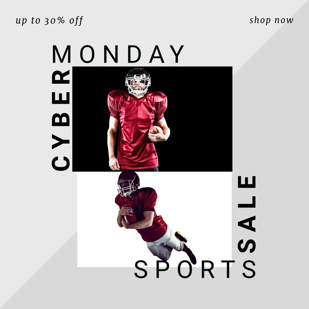 Cyber Monday Sports Sale Featuring American Football Players
