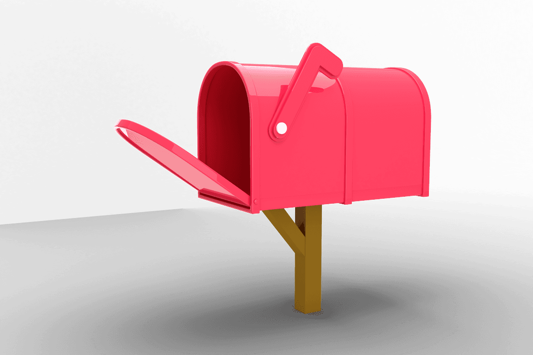 Red Mailbox on Transparent Background for Postal Concepts