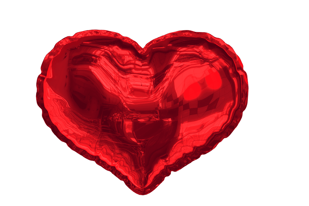 Transparent Balloon Heart Illustration on Isolated Background