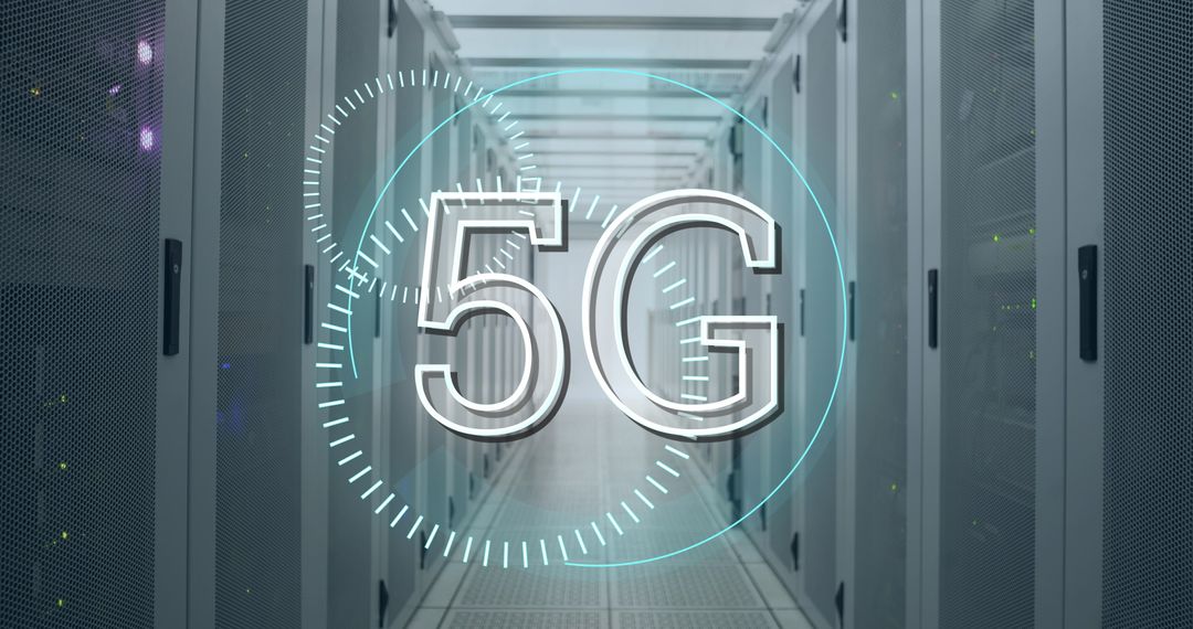 5G Network Technology with Data Center Background