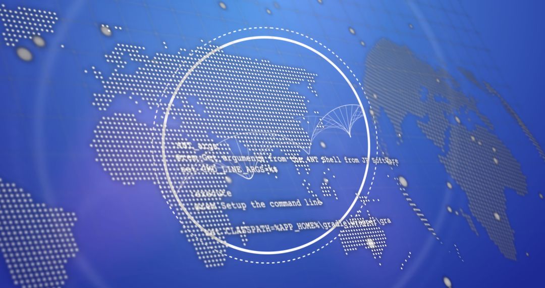 Digital World Map with DNA Strand and Data Overlay