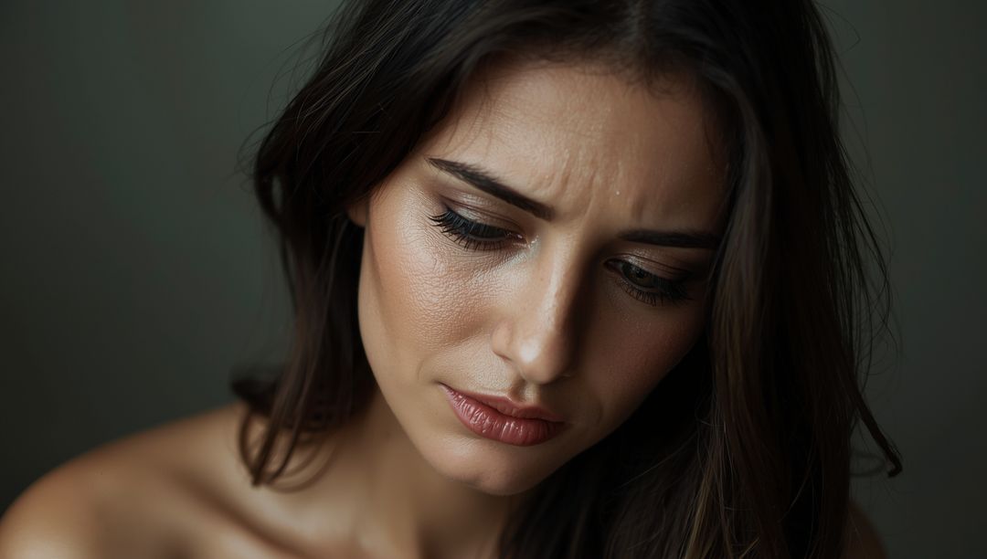 Introspective Woman Against Neutral Backdrop