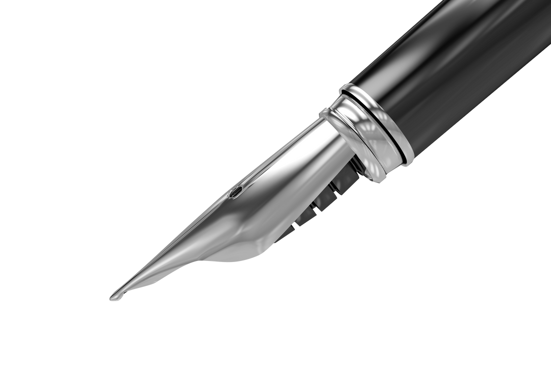 Transparent Close-Up of Black Fountain Pen Nib on White Background - Download Free Stock Images Pikwizard.com