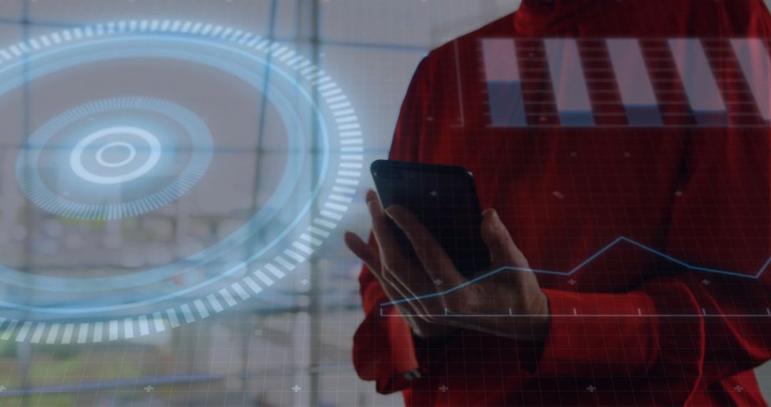 Woman Analyzing Digital Data with Smartphone Technology