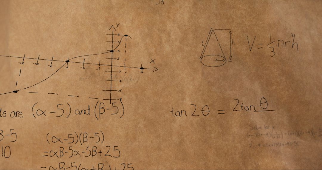 Mathematical Equations on Brown Textured Background for Back to School - Free Images, Stock Photos and Pictures on Pikwizard.com