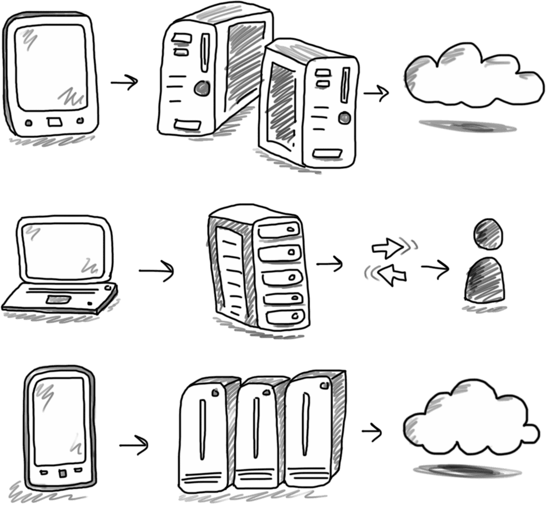 Transparent Digital Devices With Cloud Technology Illustration Concept