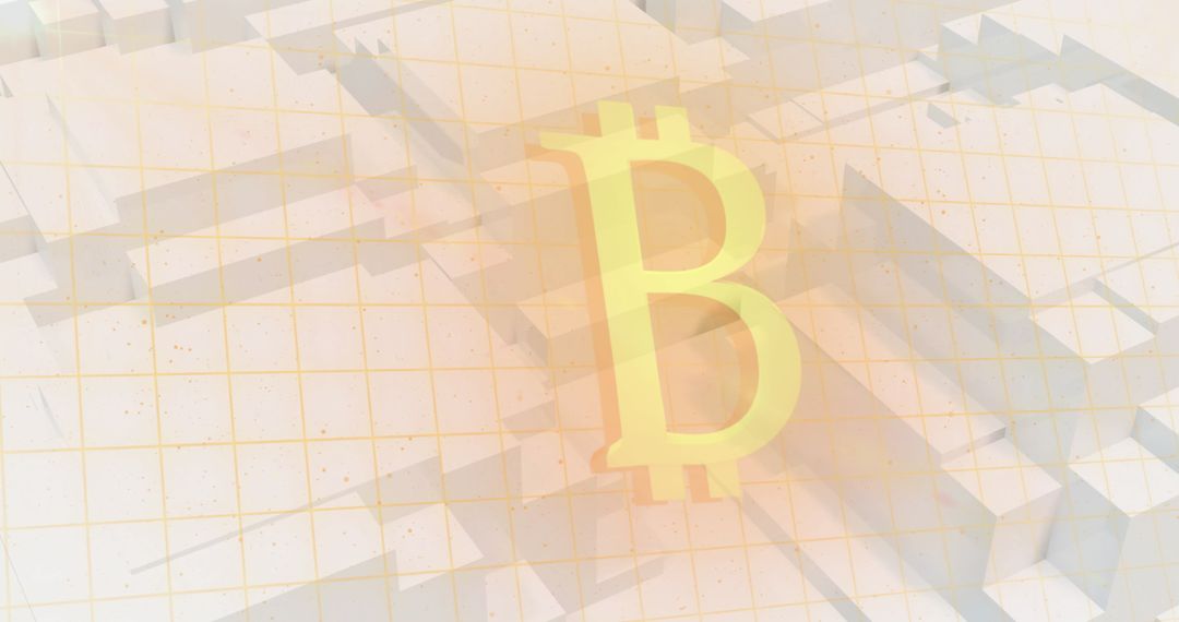 Golden Bitcoin Symbol over Abstract Network Background