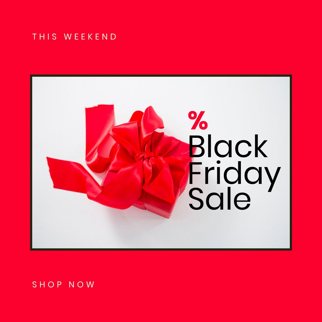 Black Friday Sale Promotion with Red Gift Box