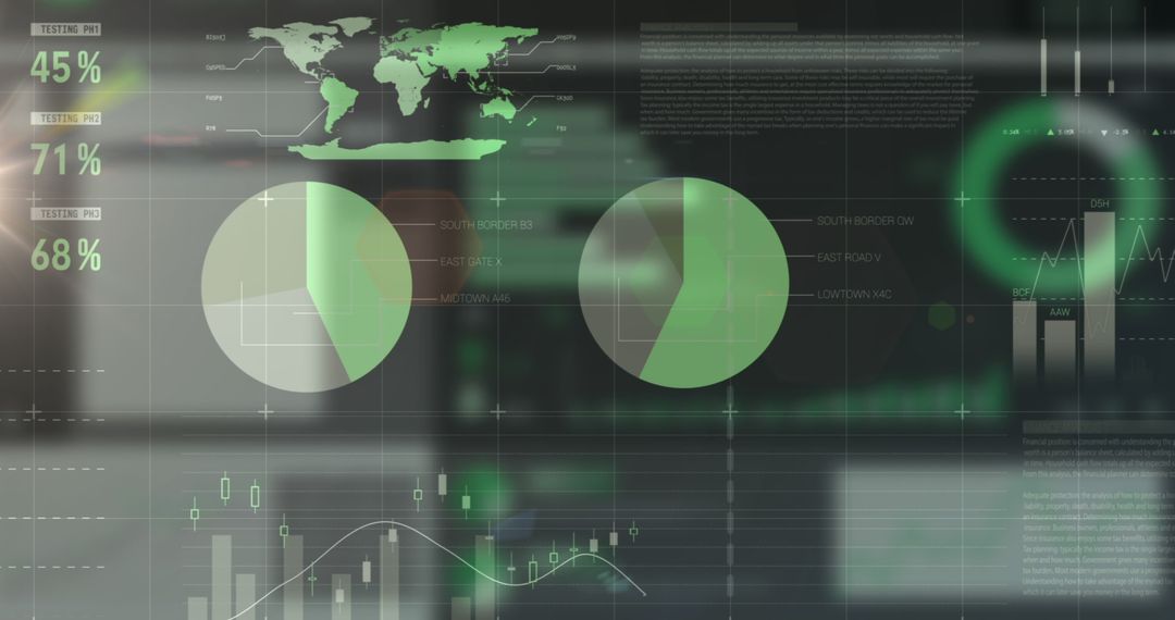 Abstract Green Digital Data Processing Interface Design