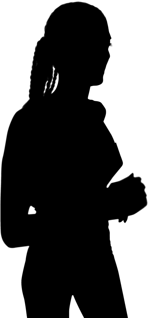 Woman Running Silhouette on Transparent Background