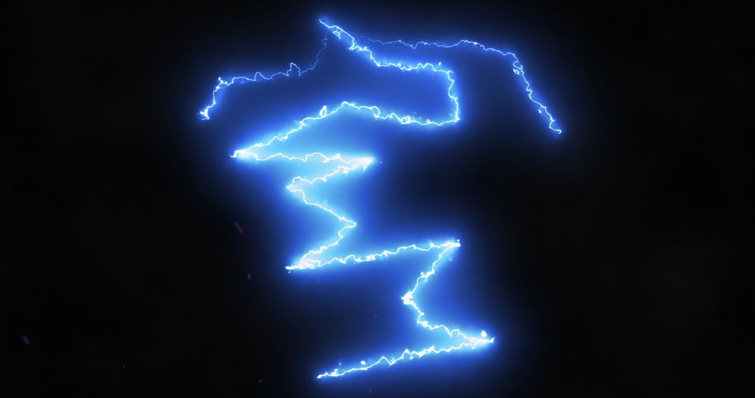 Vivid Blue Lightning Bolts on Black Background - Free Images, Stock Photos and Pictures on Pikwizard.com