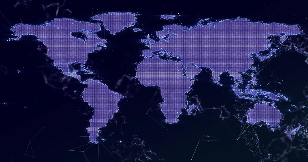 Futuristic Digital World Map with Dynamic Data Visualization