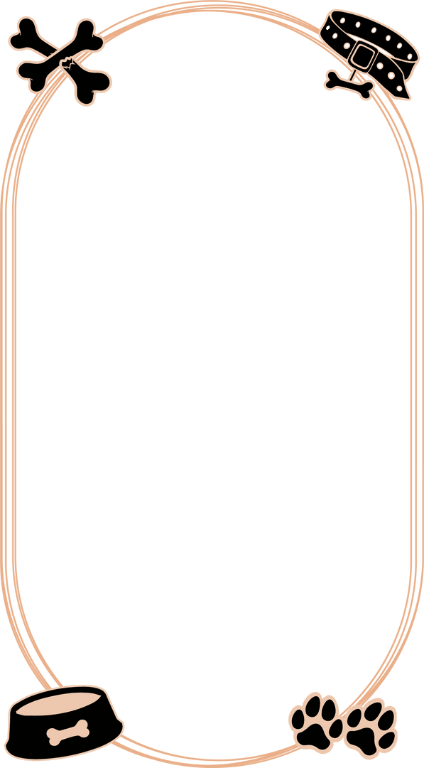 Transparent Canvas with Dog-Themed Decorative Frame Background