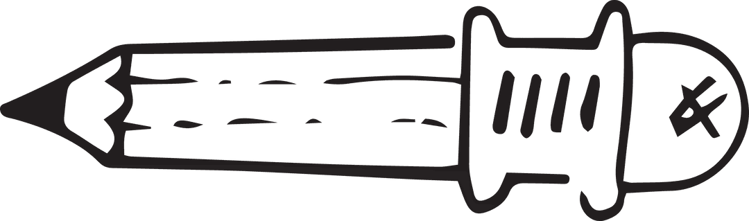 Hand-Drawn Transparent Pencil Icon Sketch