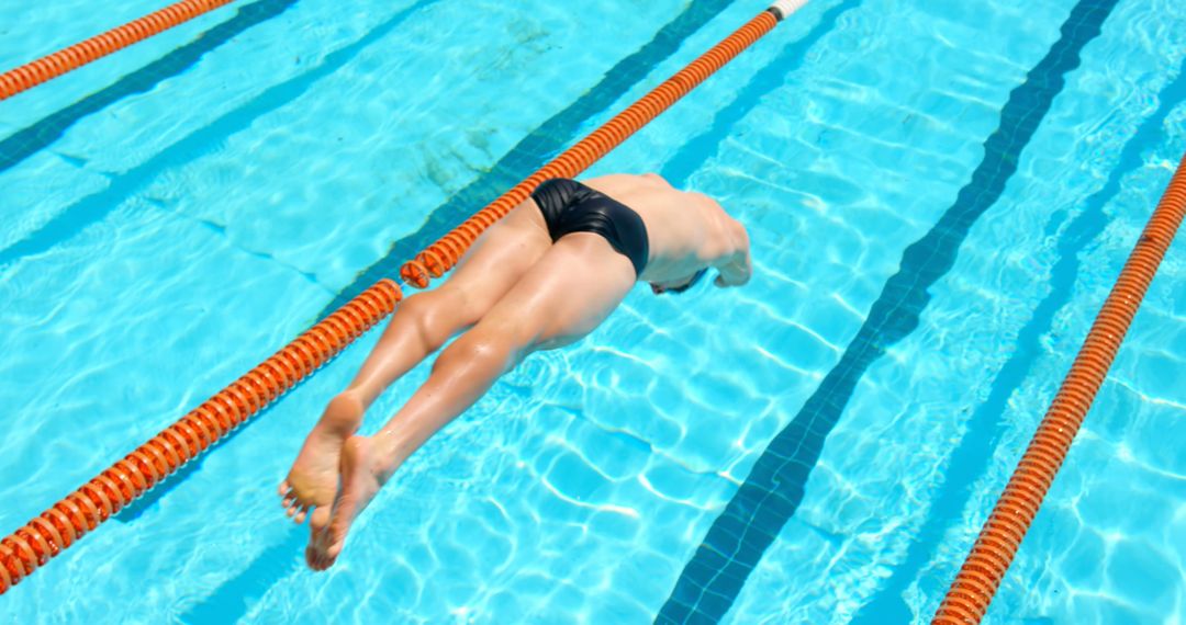 Competitive Swimmer Diving into Pool with Perfect Form - Free Images, Stock Photos and Pictures on Pikwizard.com