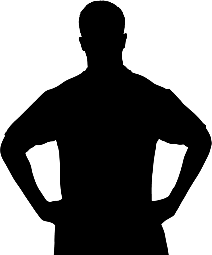 Transparent Silhouette of Athlete in Confident Pose