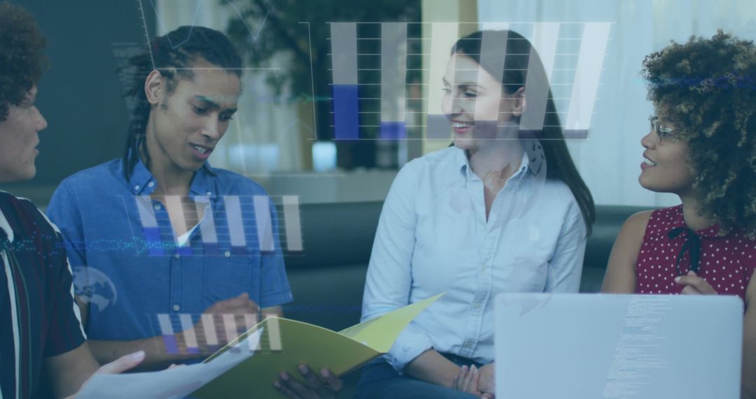 Diverse Colleagues Discussing Project in Modern Office Environment