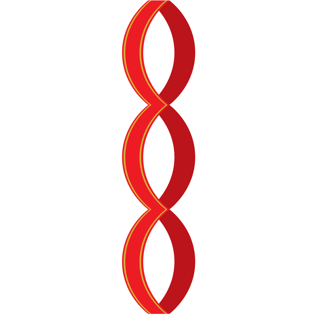 Red Ribbon Infinity Loops on Transparent Background