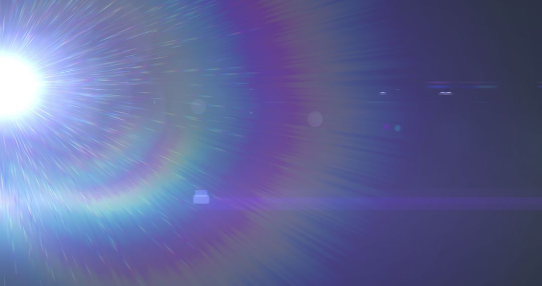 Vibrant Light Trails and Prism Glow on Dark Background