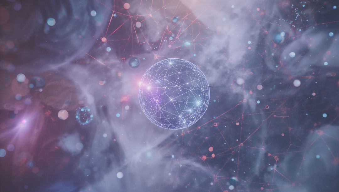 Glowing Connections Sphere in Abstract Digital Cosmos