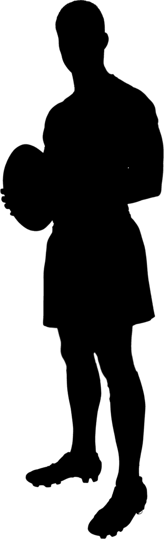 Silhouette of Man Stretching on Transparent Background