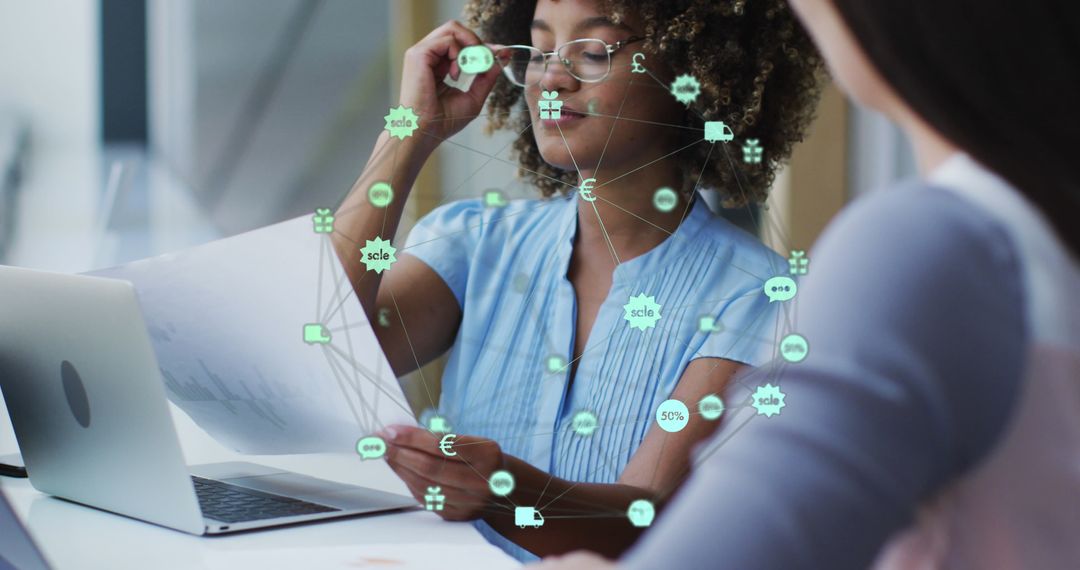 Diverse Team Collaborating with Digital Business Technology