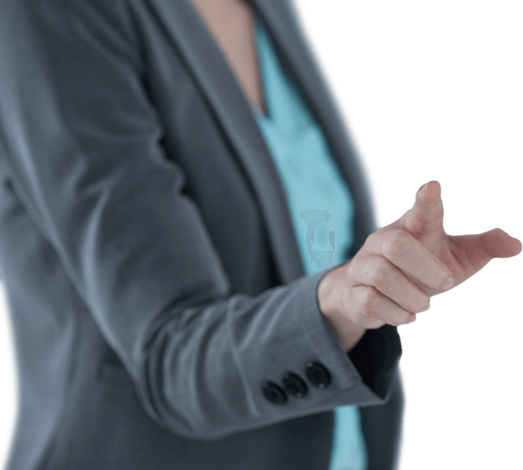 Transparent Touchscreen Interaction Businesswoman Gesture