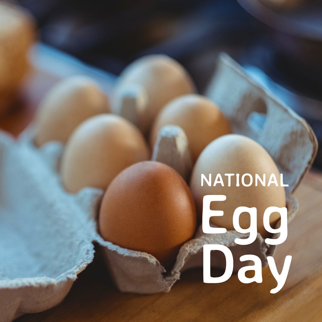 Celebration of National Egg Day with Fresh Eggs in Carton - Download Free Stock Templates Pikwizard.com