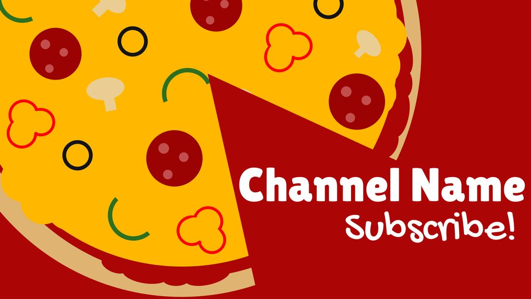 Vibrant Pizza Graphic Banner for YouTube Channel Subscription Promotion - Download Free Stock Templates Pikwizard.com